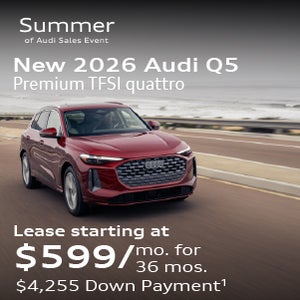 New 2026 Audi Q5 Premium Plus TFSI quattro Lease starting at $599/mo. for 36 mos. $5,749 Down Payment